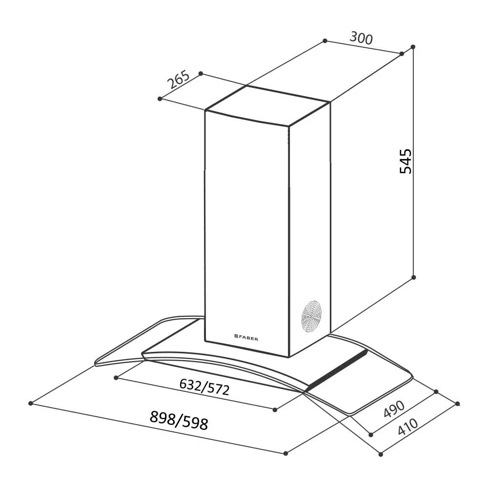 FABER HOOD FEEL PLUS 3D T2S2 BK TC LTW 60 - Image 3