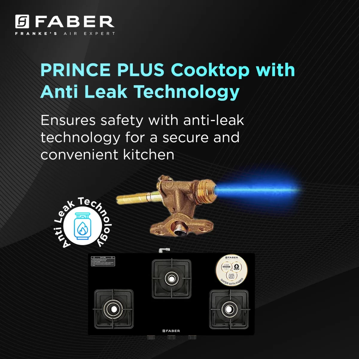 FABER HOB COOKTOP PRINCE PLUS 3BB BK - Image 2