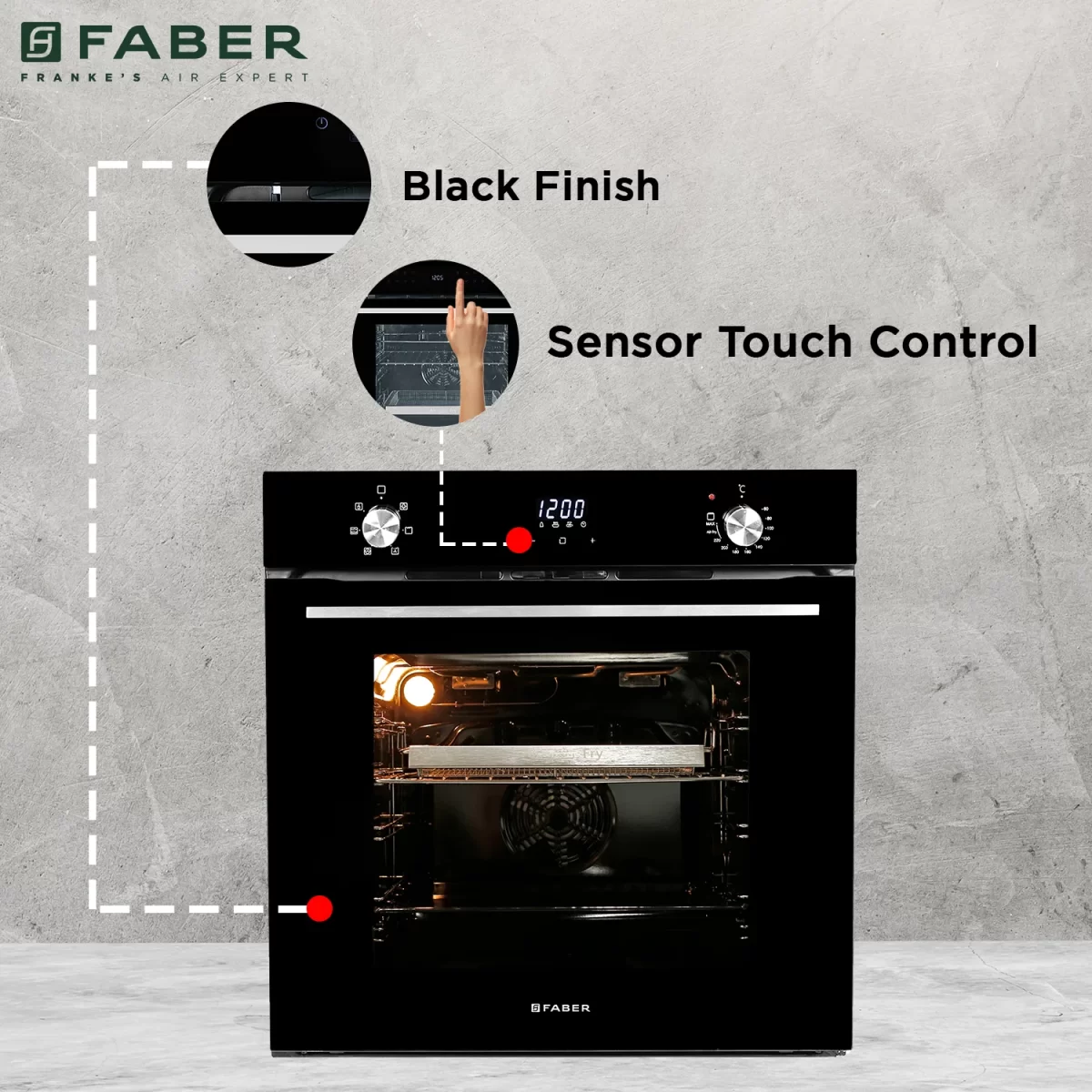 FABER BUILT IN OVEN FBIO 83L 6F AF BK - Image 5
