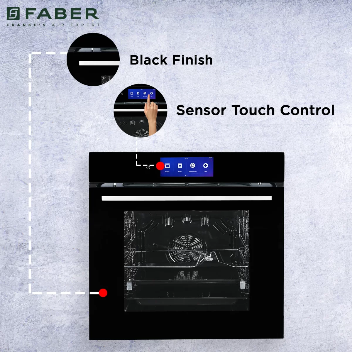 FABER BUILT IN OVEN FBIO 83L 18F TFT BK - Image 4