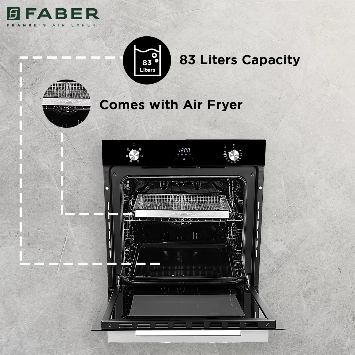 FABER BUILT IN OVEN FBIO 83L 6F AF BK - Image 6