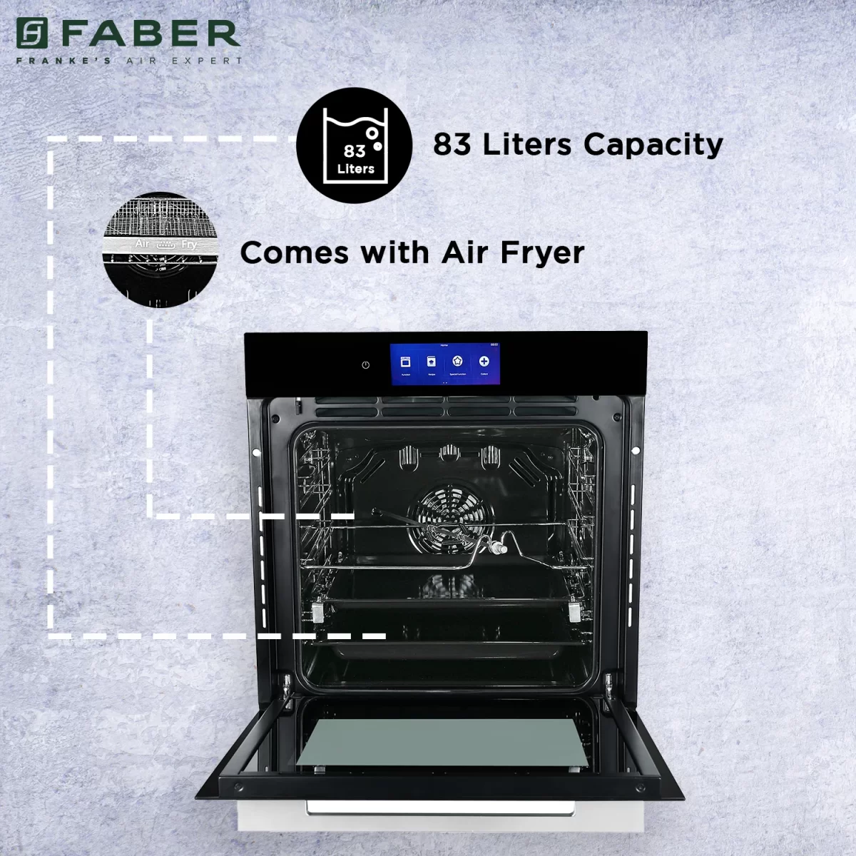 FABER BUILT IN OVEN FBIO 83L 18F TFT BK - Image 5