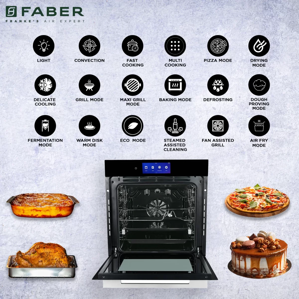 FABER BUILT IN OVEN FBIO 83L 18F TFT BK - Image 7