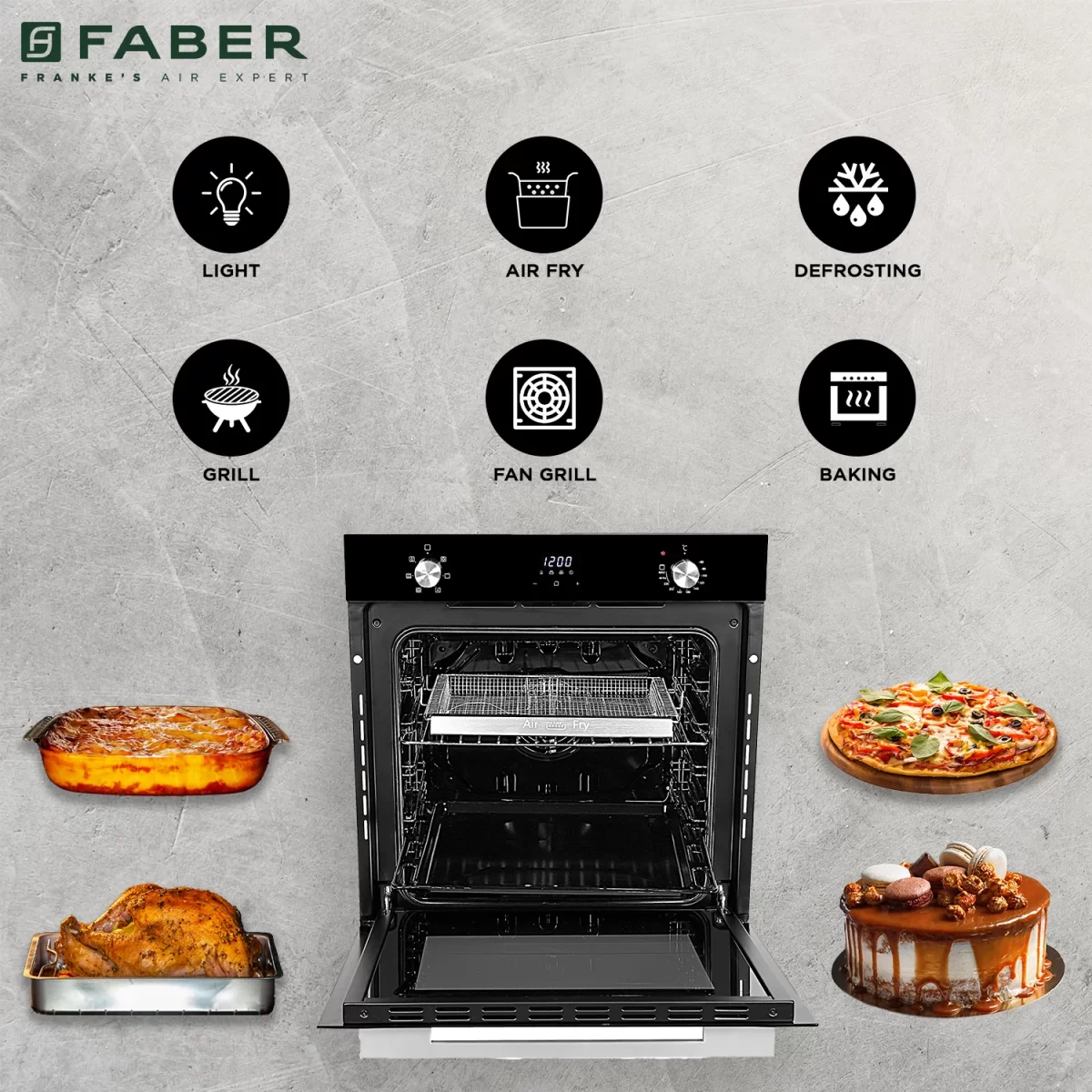 FABER BUILT IN OVEN FBIO 83L 6F AF BK - Image 4